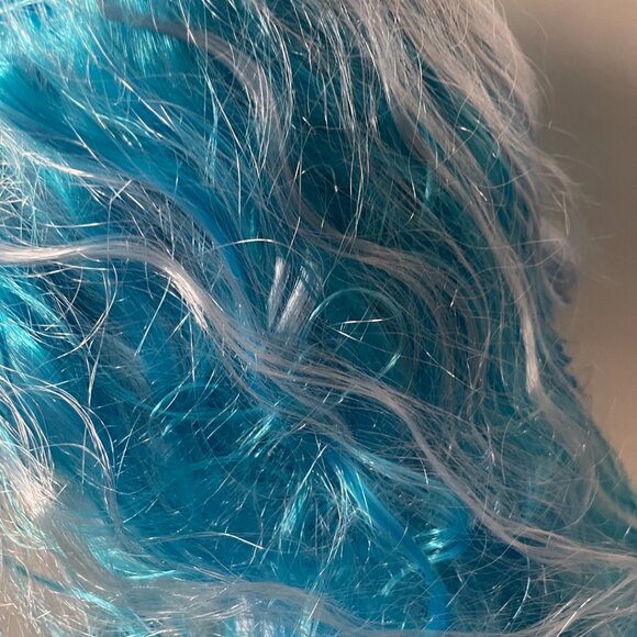 Blue & White Long Wavy Cosplay Wig - Picture 5 of 7